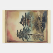 横向日本のき絵を描エフェラNo7 ラッピングペーパーシート (正面)