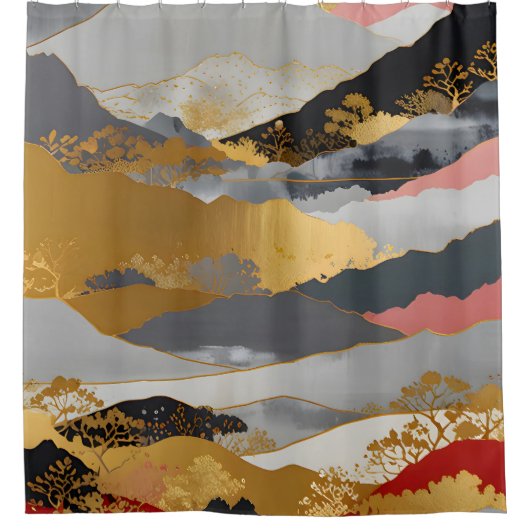 横向日本のき シャワーカーテン (正面)