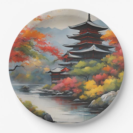 横向日本のき ペーパープレート (正面)