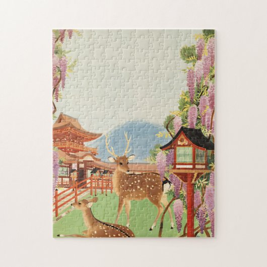 横向日本のき | 奈良の聖鹿 | 神殿 ジグソーパズル (縦)