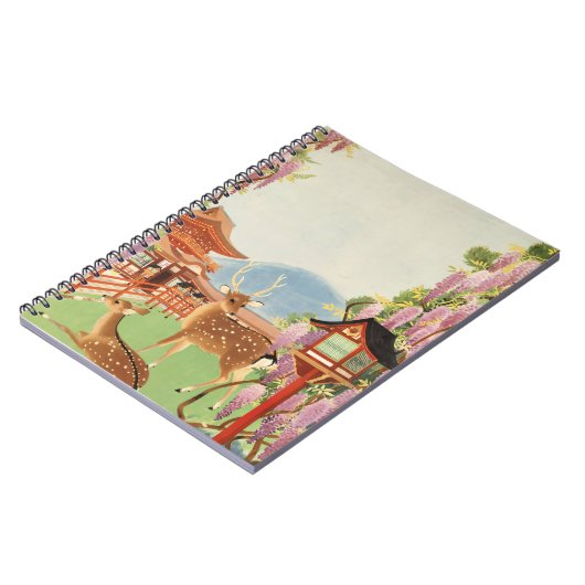 横向日本のき | 奈良の聖鹿 | 神殿 ノートブック (左側)