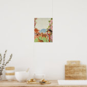 横向日本のき | 奈良の聖鹿 | 神殿 ポスター (キッチン)