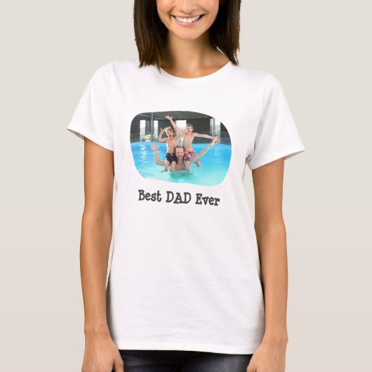 横向最高のきの家族の写真をアップロードするパパ Tシャツ (正面)