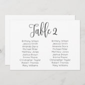 横向結婚きシーティングチャート。テーブモダンル計画 招待状 (正面/裏面)