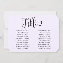 横向結婚きシーティングチャート。紫モダン 招待状