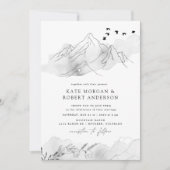 横向魅力的エレガントき結婚式招待状 招待状 (正面)