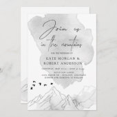 横向魅力的エレガントき結婚式招待状 招待状 (正面/裏面)