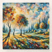 横向鮮やかき ガラスコースター (正面)