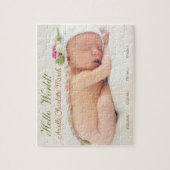 横型かわいいベビーとパパ誕生のお知らせ ジグソーパズル (縦)