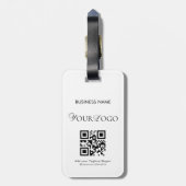 横型エレガントカスタム会社ロゴQRコード ラゲッジタグ (裏面縦)