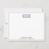 横型カスタムビジネスロゴ会社名 ノートカード (正面)