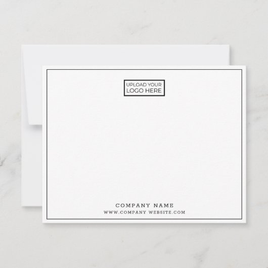 横型カスタムビジネスロゴ会社名 ノートカード (正面)