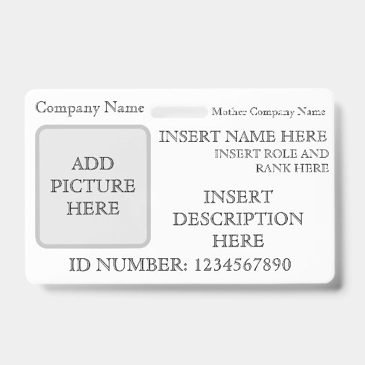 横型カスタムIDバッジ バッジ (正面)