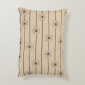 横型ストライプブラウンカーキフラワーY2Kパターン アクセントクッション (裏面(縦))