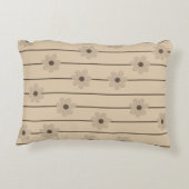 横型ストライプブラウンカーキフラワーY2Kパターン アクセントクッション (裏面)