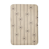 横型ストライプブラウンカーキフラワーY2Kパターン バスマット (正面縦)