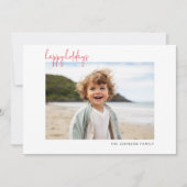 横型フォトクリスマススクリプトミニマルハッピー シーズンカード (正面)