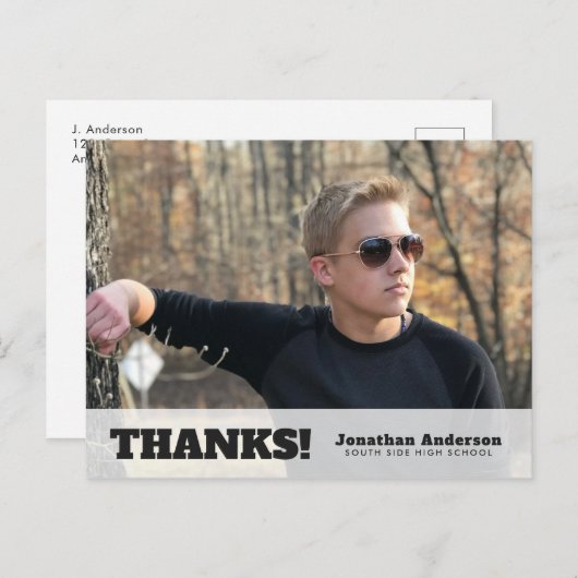 横型フォト卒業ありがとうございました ポストカード (正面/裏面)