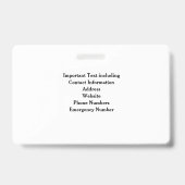 横型フォトIDスクールセキュリティバッジ バッジ (裏面)