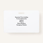 横型フォトIDスクールセキュリティバッジ バッジ (裏面)