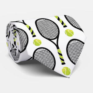 🎾横型ブラックテニスとグリーンテニス🎾白 ネクタイ