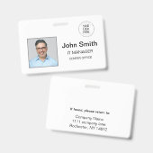 横型ホワイトIDバッジ バッジ (正面＆裏面)