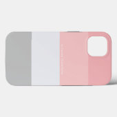 横型モダンストライプパステルピンク&グレー Case-Mate iPhoneケース (裏面 (横))