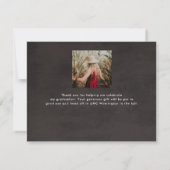 横型モダン卒業写真ありがとう ノートカード (裏面)