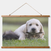 横型風景ファミリーペット写真カスタム 吊り下げ型タペストリー (正面)