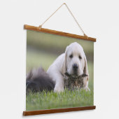 横型風景ファミリーペット写真カスタム 吊り下げ型タペストリー (傾斜あり)
