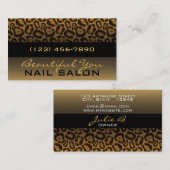 横型Leopardプリントビエレガントジネスカード 名刺 (正面/裏面)