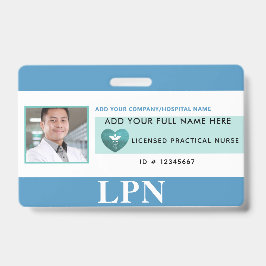横型LPN免許プラクティカルナース フォトID バッジ