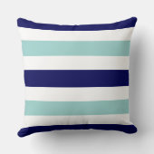 横大の青(2トーン) ストライプとモノグラム クッション (裏面)