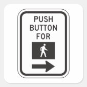 横断標識用の押しボタン スクエアシール (正面)