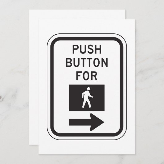 横断標識用の押しボタン 招待状 (正面/裏面)