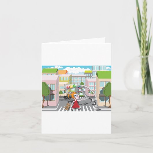 横断歩道に乗った少女 カード (正面)