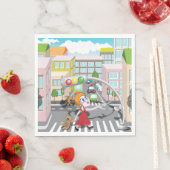 横断歩道に乗った少女 スタンダードランチョンナプキン (インサイチュ)