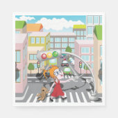 横断歩道に乗った少女 スタンダードランチョンナプキン (正面)