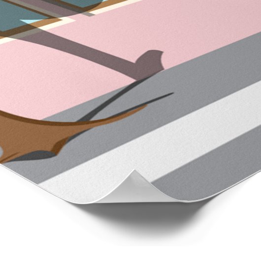 横断歩道に乗った少女 ポスター (角)