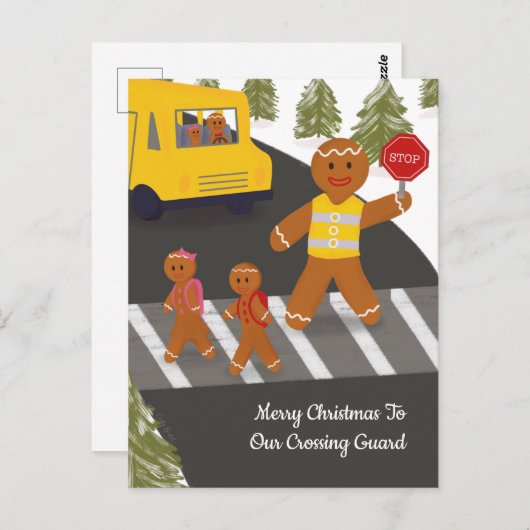 横断歩道警備員クリスマス横断歩道誘導員ポスト ポストカード (正面/裏面)