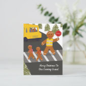 横断歩道警備員 クリスマス 歩行者横断帯係 ポストカード (スタンド正面)