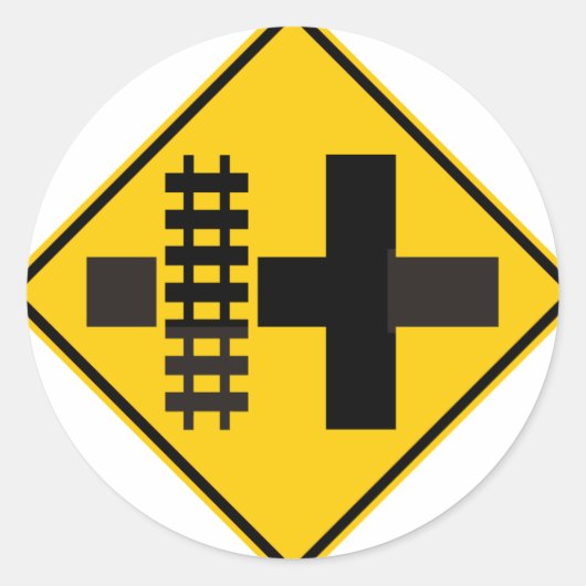 横断道路標識での鉄道パラリンスメインロード ラウンドシール (正面)