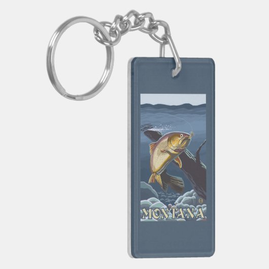 横断面-モンタナ--を採取しているマス キーホルダー (正面左)