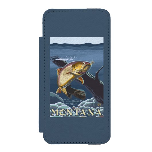 横断面-モンタナ--を採取しているマス INCIPIO iPhoneウォレットケース (フォリオ 正面)