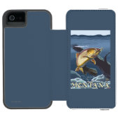 横断面-モンタナ--を採取しているマス INCIPIO iPhoneウォレットケース (フォリオオープン)