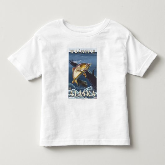 横断面- Wrangell、アラスカ--を採取しているマス トドラーTシャツ (正面)