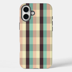 横方向のストライプの淡いペイズリー柄 iPhone 16 PLUSケース