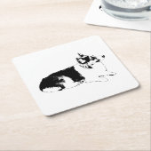 横方向一時停止 スクエアペーパーコースター (アングル)