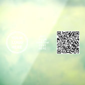 横書きのビジネス ロゴ QRコード ホワイトレタリング ウィンドウサイン (シート3)