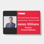 横書きシンポジウムバッジ（赤、白、黒） バッジ (裏面)